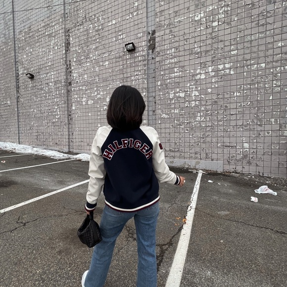 Tommy Hilfiger Jackets & Blazers - Tommy Hilfiger Navy and White Varsity Jacket Size M